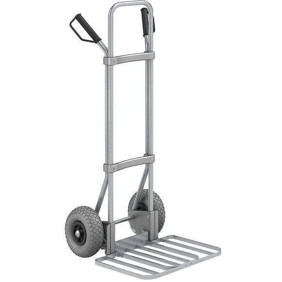 EUROKRAFT Stahl-Sackkarre, verzinkt Paketschaufel-BxT 430 x 450 mm, verzinkt PU-Bereifung, ab 2 Stk