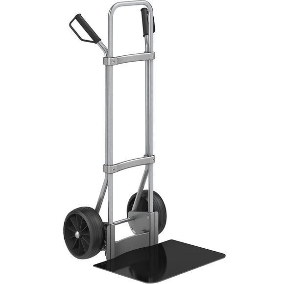 EUROKRAFT Stahl-Sackkarre, verzinkt Schaufel-BxT 450 x 500 mm, schwarz Vollgummibereifung, ab 5 Stk