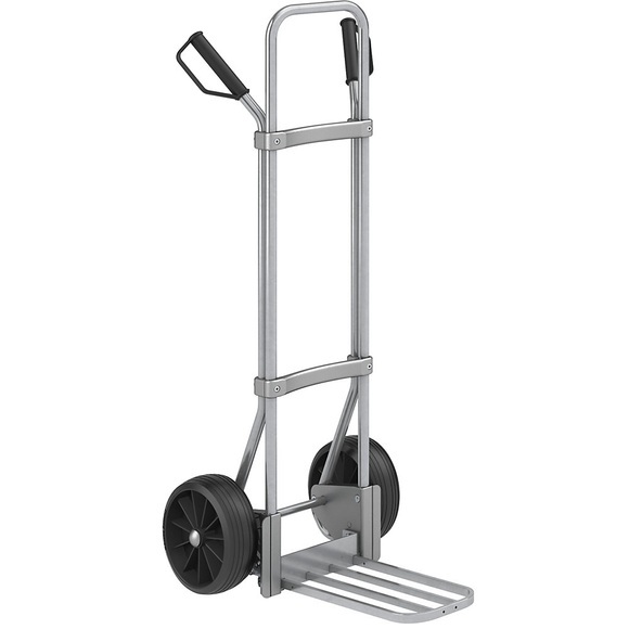 EUROKRAFT Stahl-Sackkarre, verzinkt Paketschaufel-BxT 430 x 250 mm, verzinkt Vollgummibereifung, ab 5 Stk