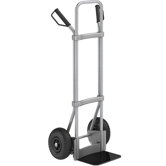 EUROKRAFT Stahl-Sackkarre, verzinkt Schaufel-BxT 280 x 250 mm, schwarz Luftbereifung