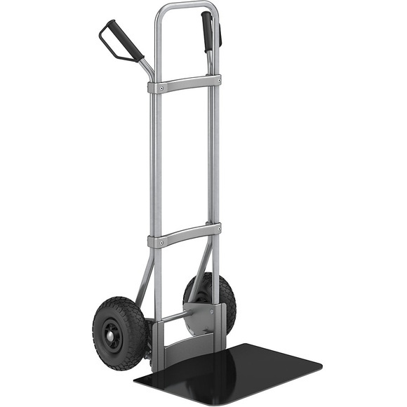 EUROKRAFT Stahl-Sackkarre, verzinkt Schaufel-BxT 450 x 500 mm, schwarz Luftbereifung