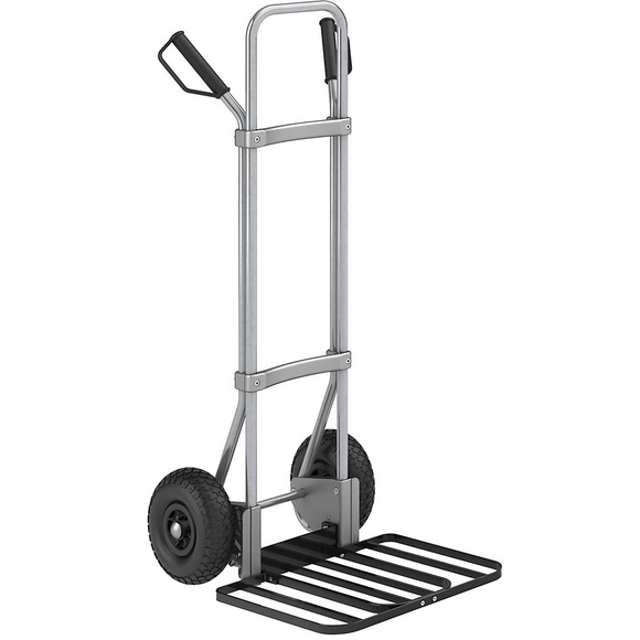 EUROKRAFT Stahl-Sackkarre, verzinkt Paketschaufel-BxT 430 x 450 mm, schwarz Luftbereifung, ab 5 Stk