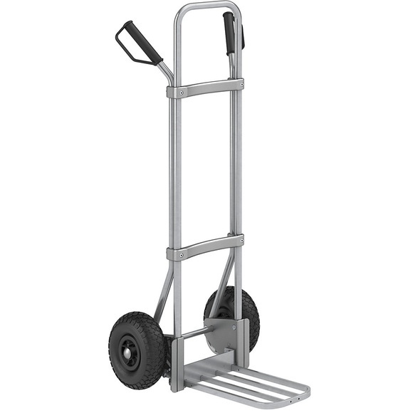 EUROKRAFT Stahl-Sackkarre, verzinkt Paketschaufel-BxT 430 x 250 mm, verzinkt Luftbereifung