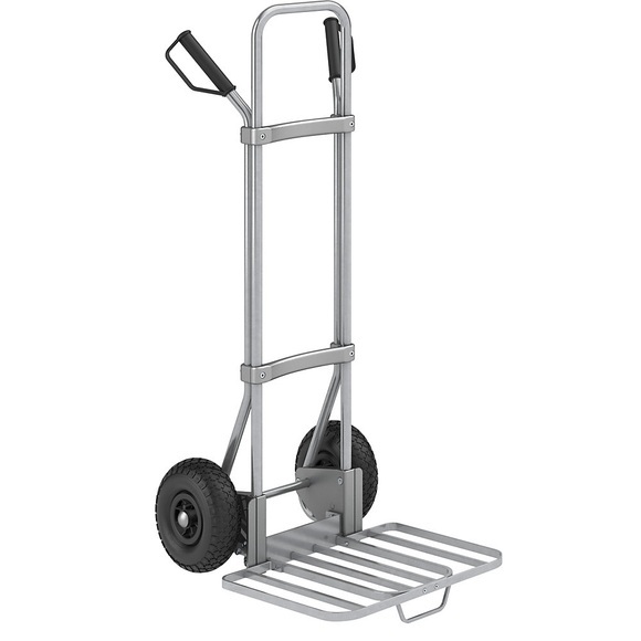EUROKRAFT Stahl-Sackkarre, verzinkt Paketschaufel-BxT 430 x 450 mm, verzinkt, mit Griff Luftbereifung
