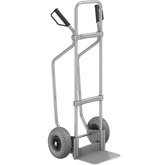 EUROKRAFT Sackkarre GO mit Kufen, verzinkt Schaufel-BxT 280 x 250 mm, verzinkt PU-Bereifung, ab 2 Stk