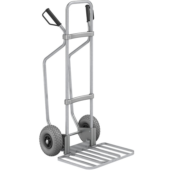 EUROKRAFT Sackkarre GO mit Kufen, verzinkt Paketschaufel-BxT 430 x 450 mm, verzinkt PU-Bereifung, ab 5 Stk