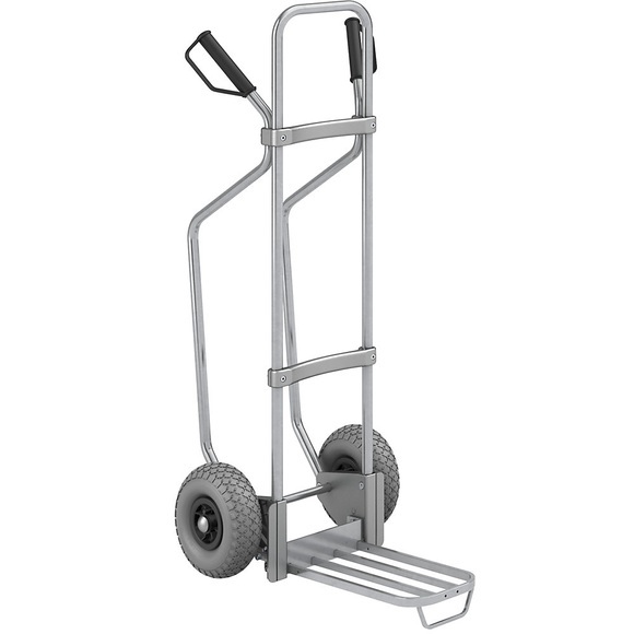 EUROKRAFT Sackkarre GO mit Kufen, verzinkt Paketschaufel-BxT 430 x 250 mm, verzinkt, mit Griff PU-Bereifung, ab 2 Stk
