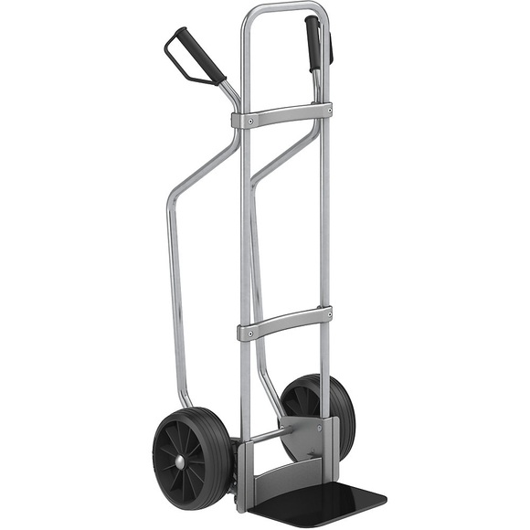 EUROKRAFT Sackkarre GO mit Kufen, verzinkt Schaufel-BxT 280 x 250 mm, schwarz Vollgummibereifung, ab 2 Stk