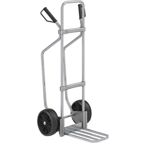 EUROKRAFT Sackkarre GO mit Kufen, verzinkt Paketschaufel-BxT 430 x 250 mm, verzinkt Vollgummibereifung, ab 2 Stk