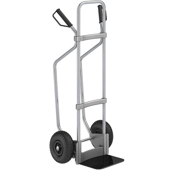 EUROKRAFT Sackkarre GO mit Kufen, verzinkt Schaufel-BxT 280 x 250 mm, schwarz Luftbereifung, ab 2 Stk