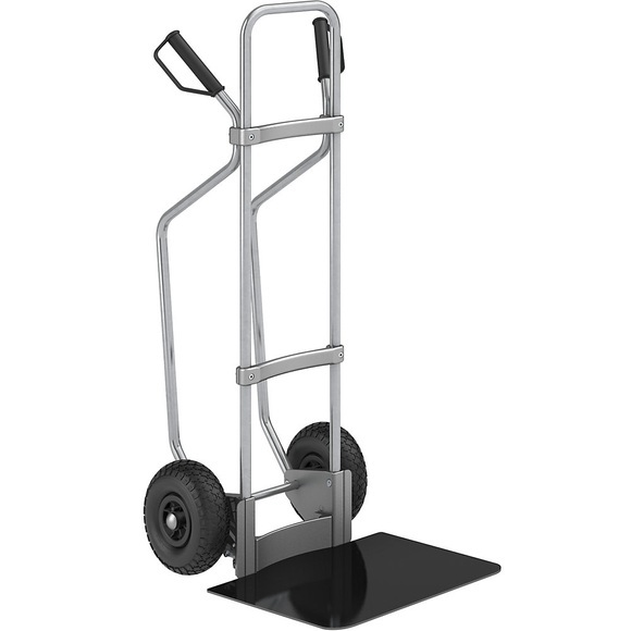 EUROKRAFT Sackkarre GO mit Kufen, verzinkt Schaufel-BxT 450 x 500 mm, schwarz Luftbereifung, ab 5 Stk