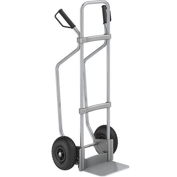 EUROKRAFT Sackkarre GO mit Kufen, verzinkt Schaufel-BxT 280 x 250 mm, verzinkt Luftbereifung