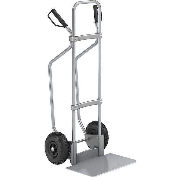 EUROKRAFT Sackkarre GO mit Kufen, verzinkt Schaufel-BxT 450 x 350 mm, verzinkt Luftbereifung, ab 5 Stk