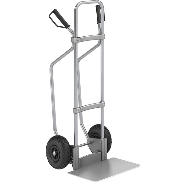 EUROKRAFT Sackkarre GO mit Kufen, verzinkt Schaufel-BxT 450 x 350 mm, Alu Luftbereifung, ab 2 Stk