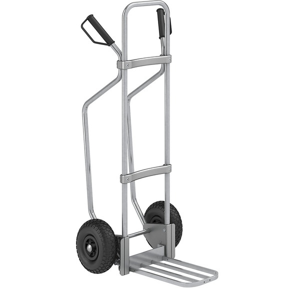 EUROKRAFT Sackkarre GO mit Kufen, verzinkt Paketschaufel-BxT 430 x 250 mm, verzinkt Luftbereifung, ab 2 Stk