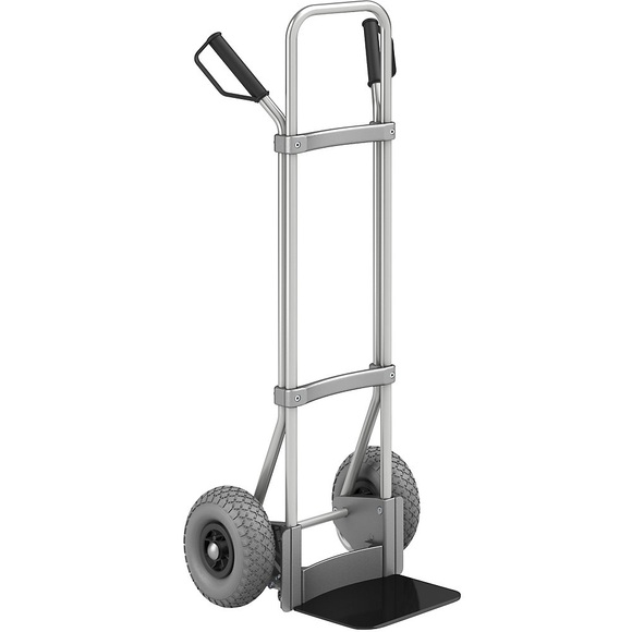 EUROKRAFT Aluminium-Sackkarre GO Schaufel-BxT 280 x 250 mm, schwarz PU-Bereifung, ab 2 Stk