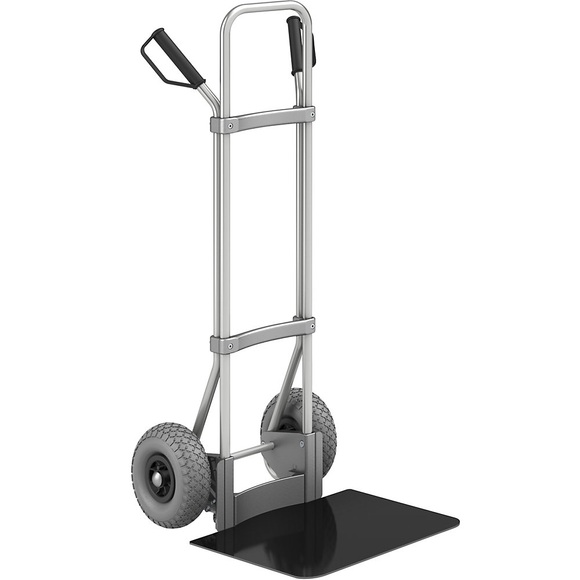 EUROKRAFT Aluminium-Sackkarre GO Schaufel-BxT 450 x 500 mm, schwarz PU-Bereifung, ab 2 Stk