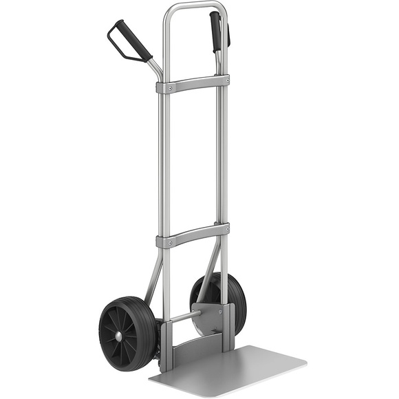 EUROKRAFT Aluminium-Sackkarre GO Schaufel-BxT 450 x 350 mm, Alu PU-Bereifung