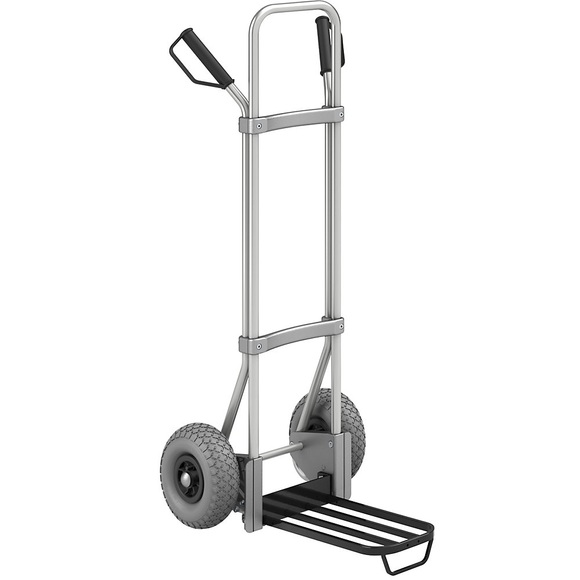 EUROKRAFT Aluminium-Sackkarre GO Paketschaufel-BxT 430 x 250 mm, schwarz, mit Griff PU-Bereifung, ab 5 Stk