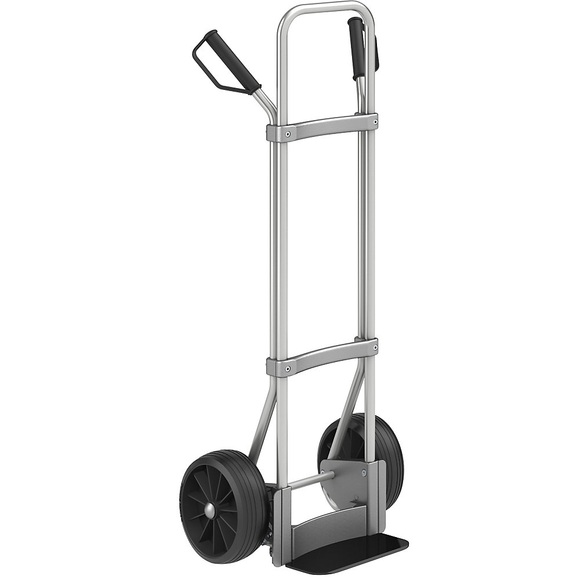 EUROKRAFT Aluminium-Sackkarre GO Schaufel-BxT 280 x 140 mm, schwarz Vollgummibereifung