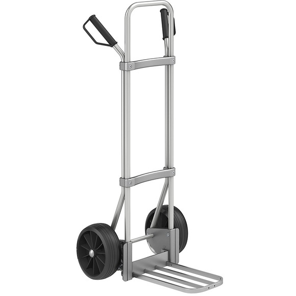 EUROKRAFT Aluminium-Sackkarre GO Paketschaufel-BxT 430 x 250 mm, Alu Vollgummibereifung, ab 2 Stk