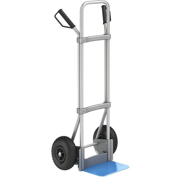 EUROKRAFT Aluminium-Sackkarre GO Schaufel-BxT 280 x 250 mm, blau Luftbereifung