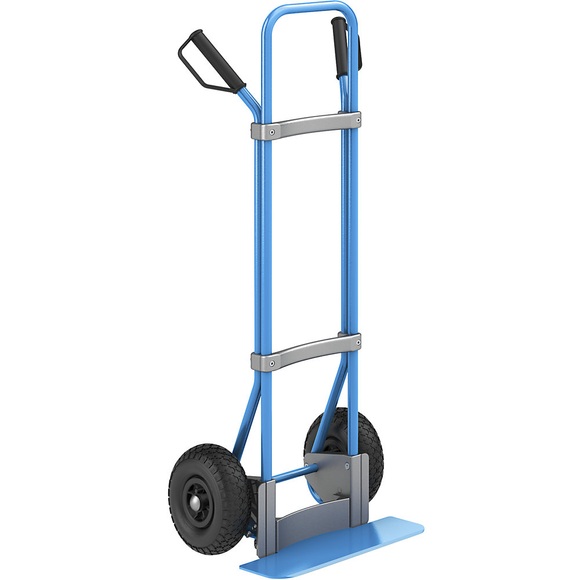 EUROKRAFT Sackkarre GO, blau Schaufel-BxT 450 x 160 mm, blau Luftbereifung