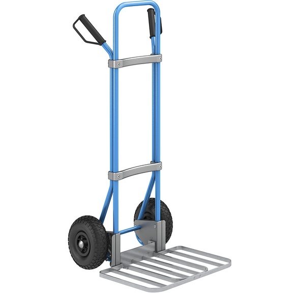 EUROKRAFT Sackkarre GO, blau Paketschaufel-BxT 430 x 450 mm, verzinkt Luftbereifung, ab 2 Stk