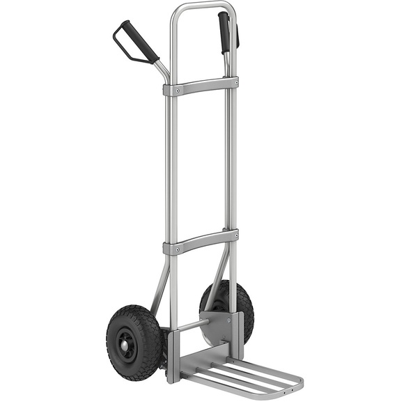 EUROKRAFT Aluminium-Sackkarre GO Paketschaufel-BxT 430 x 250 mm, Alu Luftbereifung