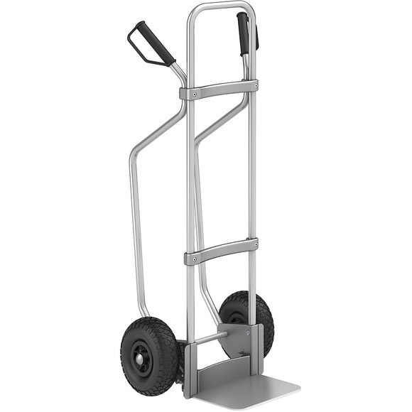 EUROKRAFT Aluminium-Sackkarre GO mit Kufen Schaufel-BxT 280 x 250 mm, Alu Luftbereifung, ab 2 Stk