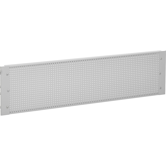 Lochblechrückwand mit 10-teiligem Hakenset für Packtische mit Breite 1400 mm
