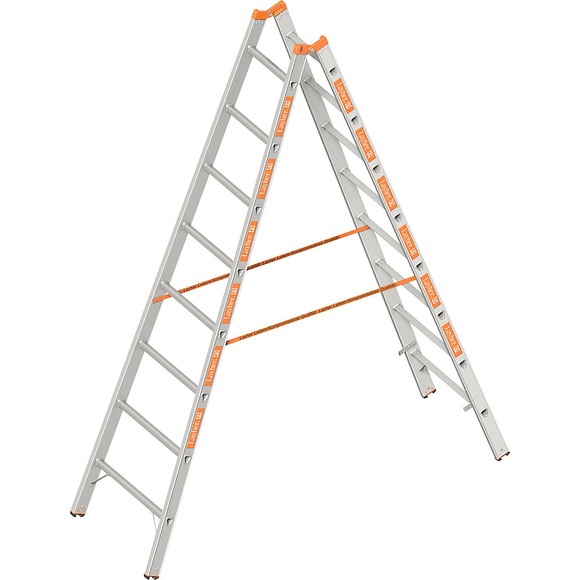 Sprossen-Stehleiter beidseitig begehbar 2 x 8 Sprossen