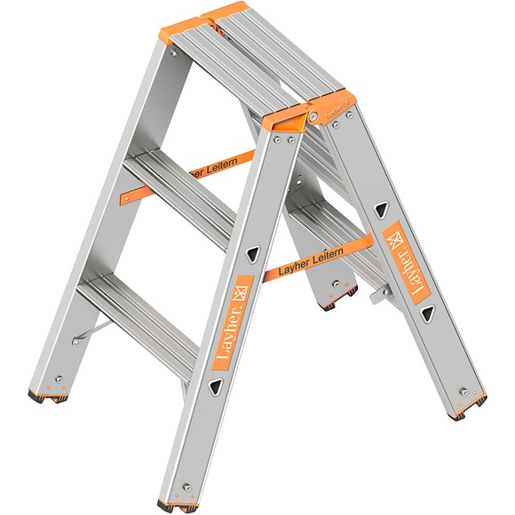 Stufen-Stehleiter beidseitig begehbar 2 x 3 Stufen