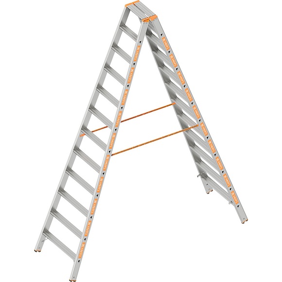 Stufen-Stehleiter beidseitig begehbar 2 x 12 Stufen