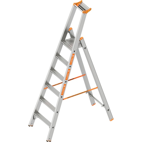 Stufen-Stehleiter einseitig begehbar 6 Stufen inkl. Plattform