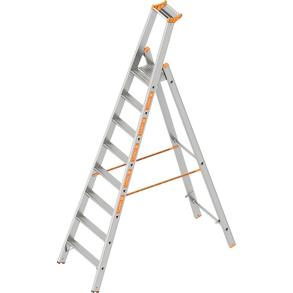 Stufen-Stehleiter einseitig begehbar 8 Stufen inkl. Plattform