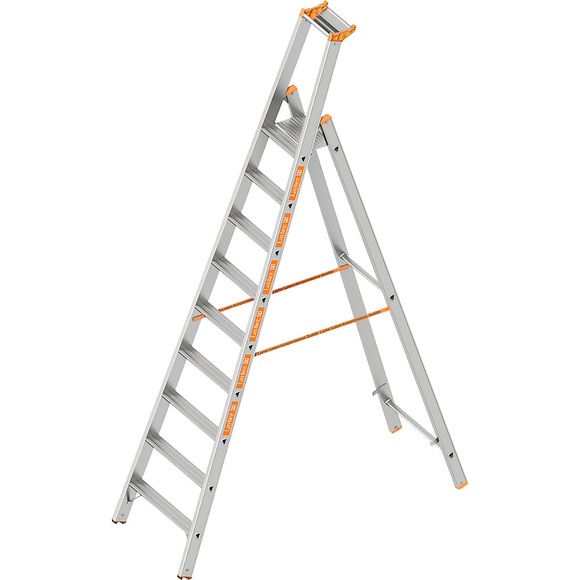 Stufen-Stehleiter einseitig begehbar 9 Stufen inkl. Plattform