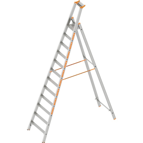 Stufen-Stehleiter einseitig begehbar 12 Stufen inkl. Plattform