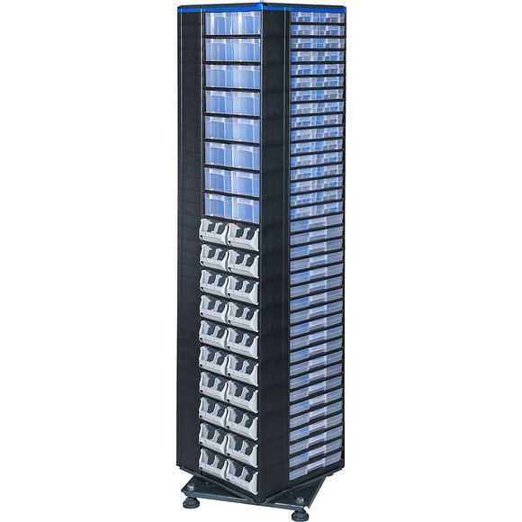 eurokraft pro Drehständer VARIOPLUS PRO, HxBxT 1870 x 445 x 445 mm, 282 Schubladen, 212 Trennstege