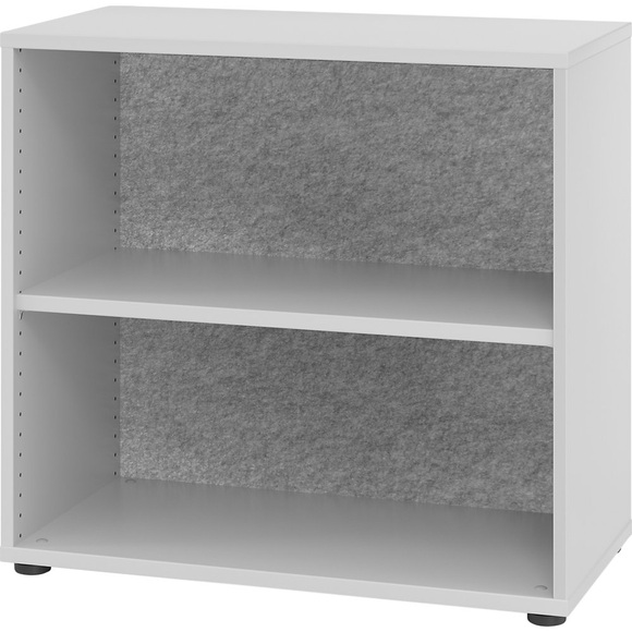 ANNY-AC - Regal mit Akustik-Rückwand HxBxT 748 x 800 x 400 mm, 1 Fachboden lichtgrau