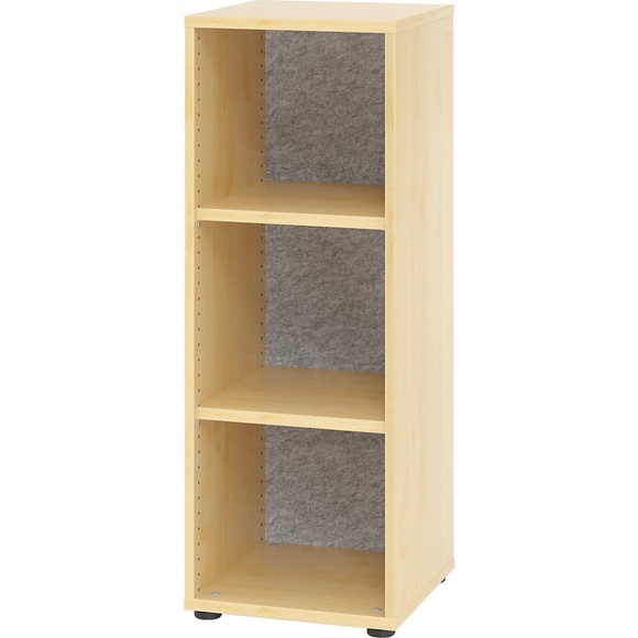 ANNY-AC - Regal mit Akustik-Rückwand HxBxT 1100 x 400 x 400 mm, 2 Fachböden Ahorn-Dekor