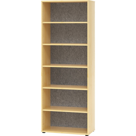 ANNY-AC - Regal mit Akustik-Rückwand HxBxT 2156 x 800 x 400 mm, 5 Fachböden Ahorn-Dekor