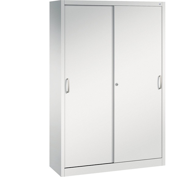 CP ACURADO Schiebetürenschrank 3 Fachböden, 2 Schließfächer, HxBxT 1950 x 1200 x 400 mm lichtgrau