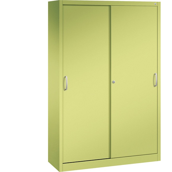 CP ACURADO Schiebetürenschrank 3 Fachböden, 2 Schließfächer, HxBxT 1950 x 1200 x 400 mm viridingrün
