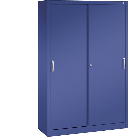 CP ACURADO Schiebetürenschrank 3 Fachböden, 2 Schließfächer, HxBxT 1950 x 1200 x 400 mm lapisblau