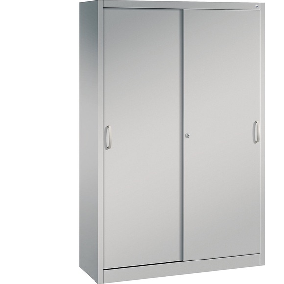 CP ACURADO Schiebetürenschrank 3 Fachböden, 2 Schließfächer, HxBxT 1950 x 1200 x 400 mm weißalu