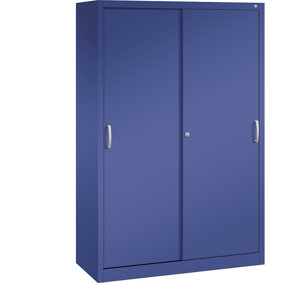 CP ACURADO Schiebetürenschrank 3 Fachböden, 2 Schließfächer, HxBxT 1950 x 1200 x 500 mm lapisblau