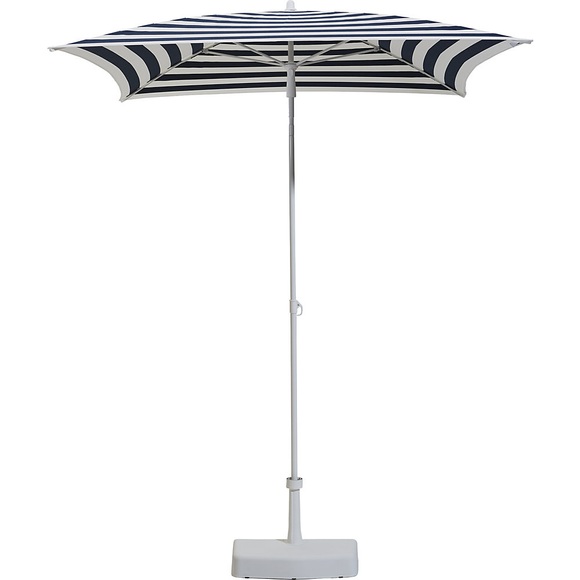 Sonnenschirm, quadratisch, LxB 1600 x 1600 mm, Gestell weiß, weiß / blau