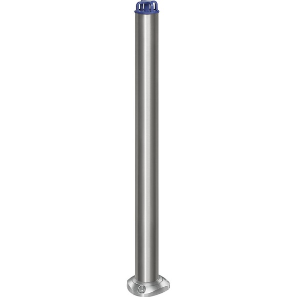 Edelstahl-Sperrpfosten Ø 76 mm, Kettenkopf zum Aufdübeln, klappbar