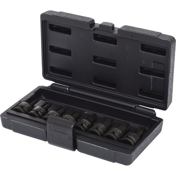 1/2'' Kraft-Bit-Stecknuss-Satz TORX®, 8 Teile, kurz T30-T80